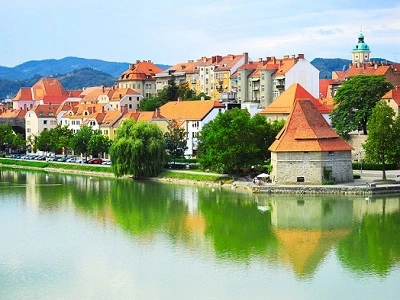 Foto van het historisch stadscentrum van Maribor