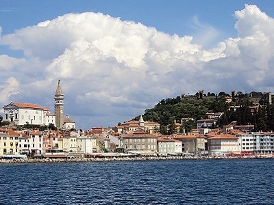 uitzicht op de zee in Piran