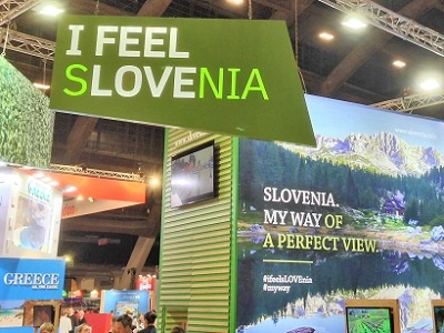 Een blik op de Sloveens stand op het vakantiesalon in Brussel